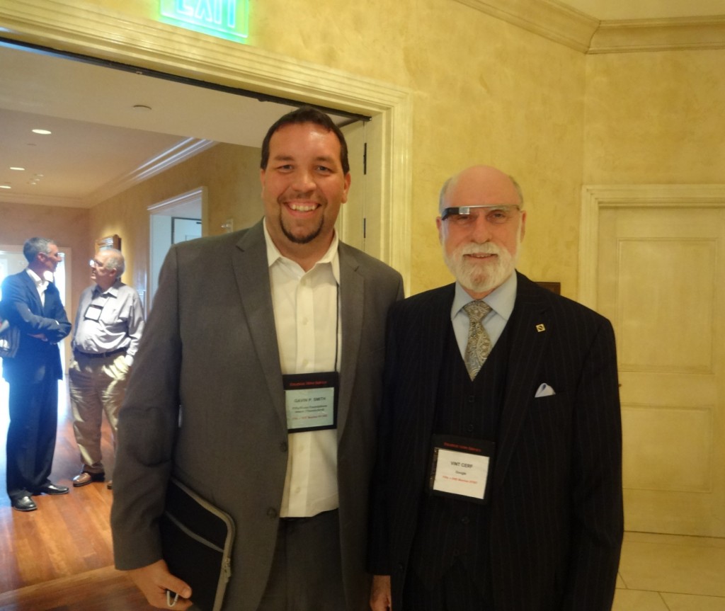 Gavin P Smith with Vint Cerf of Google